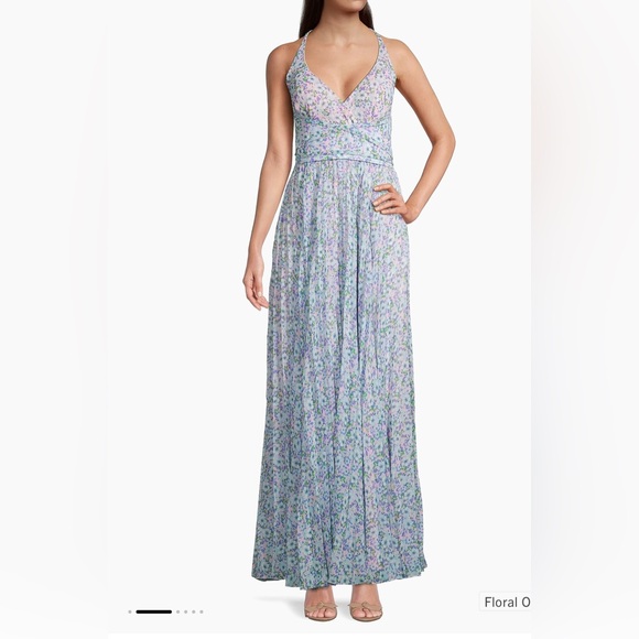 Laundry By Shelli Segal Floral Maxi Dress in Blue and Purple - Picture 1 of 6
